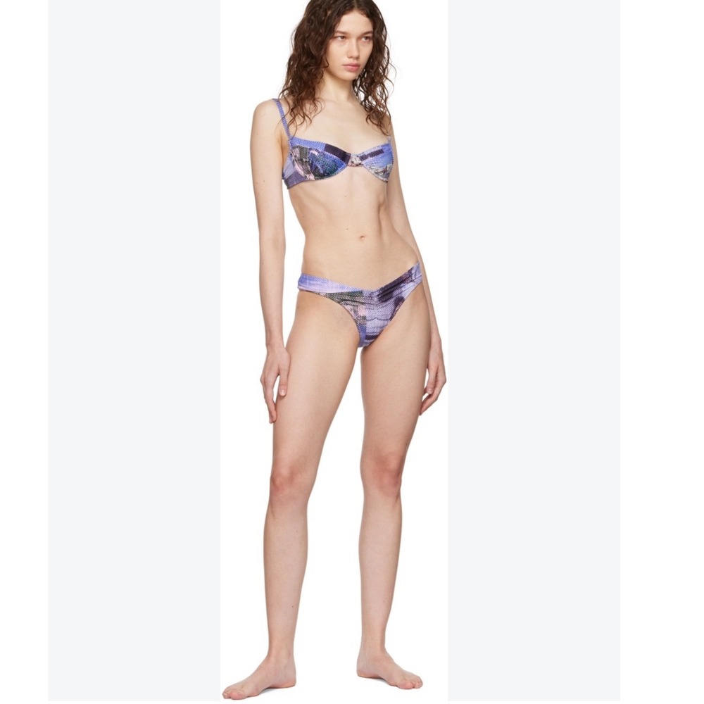 Miaou Purple Bambi Bikini Set Underwire Balconette Top V-Front Bottoms